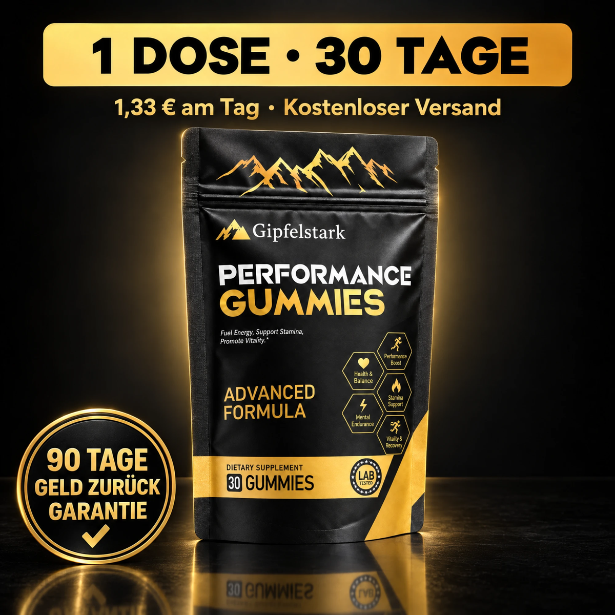 1 Dose Gipfelstark, 30 Tage, 1,33 € am Tag